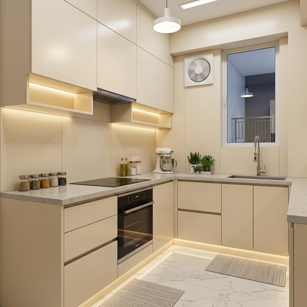 Premium modern modular kitchen after renovation in Delhi NCR