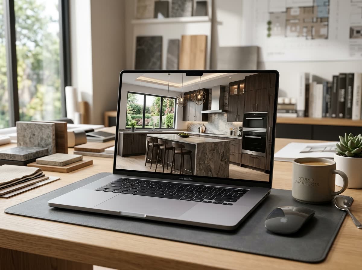 Custom 3D Kitchen Design Rendering